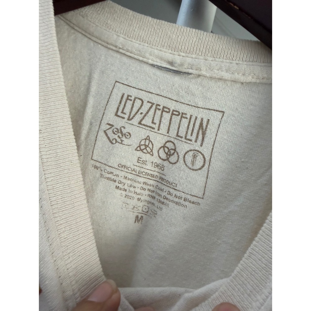 Led Zeppelin US Tour 1975 Graphic T-Shirt Cream Mens Medium Official Licensed - Picture 4 of 4